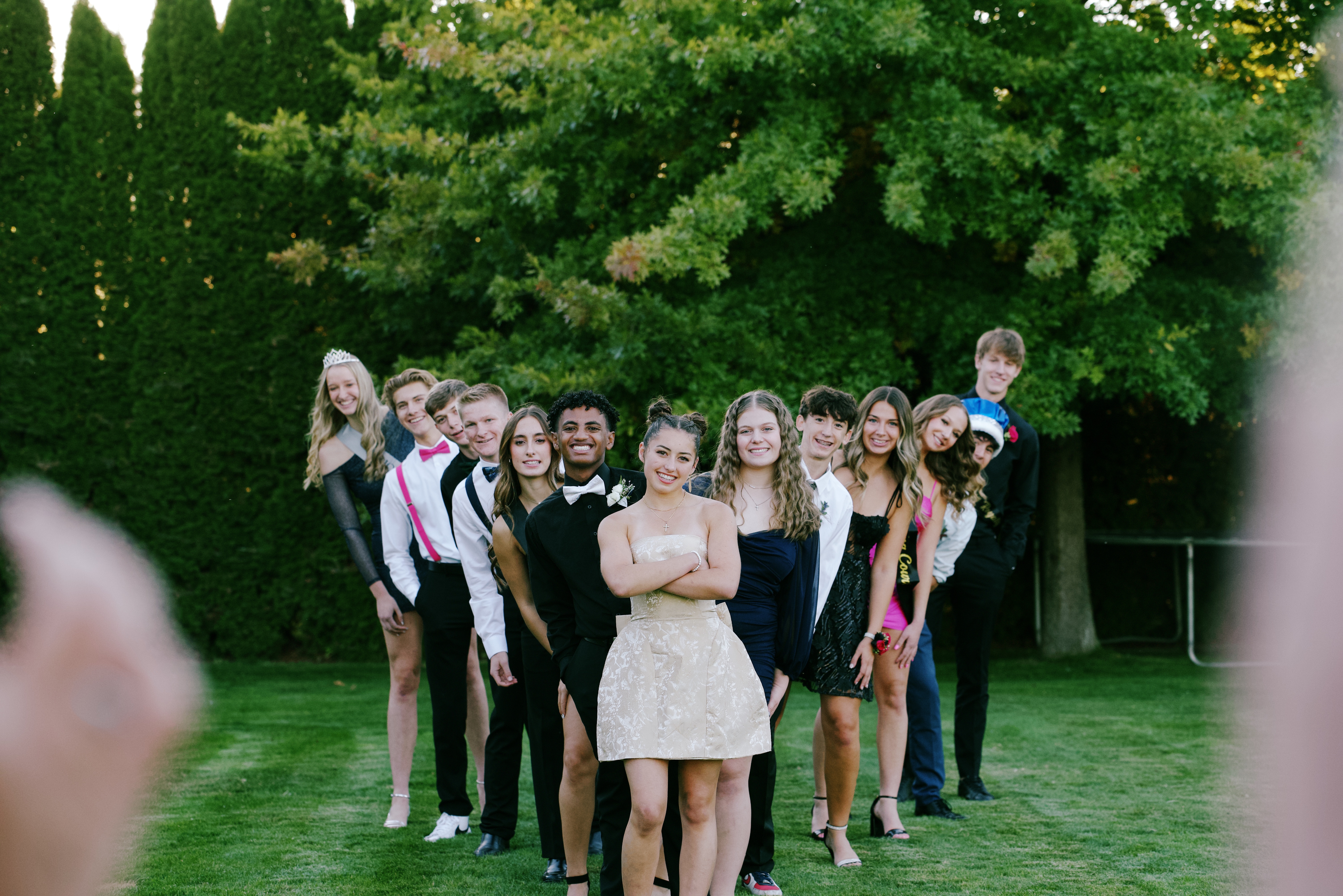 Group photo of high school students for homecoming